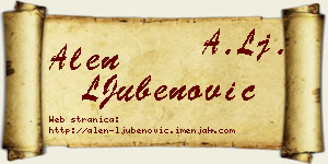 Alen LJubenović vizit kartica